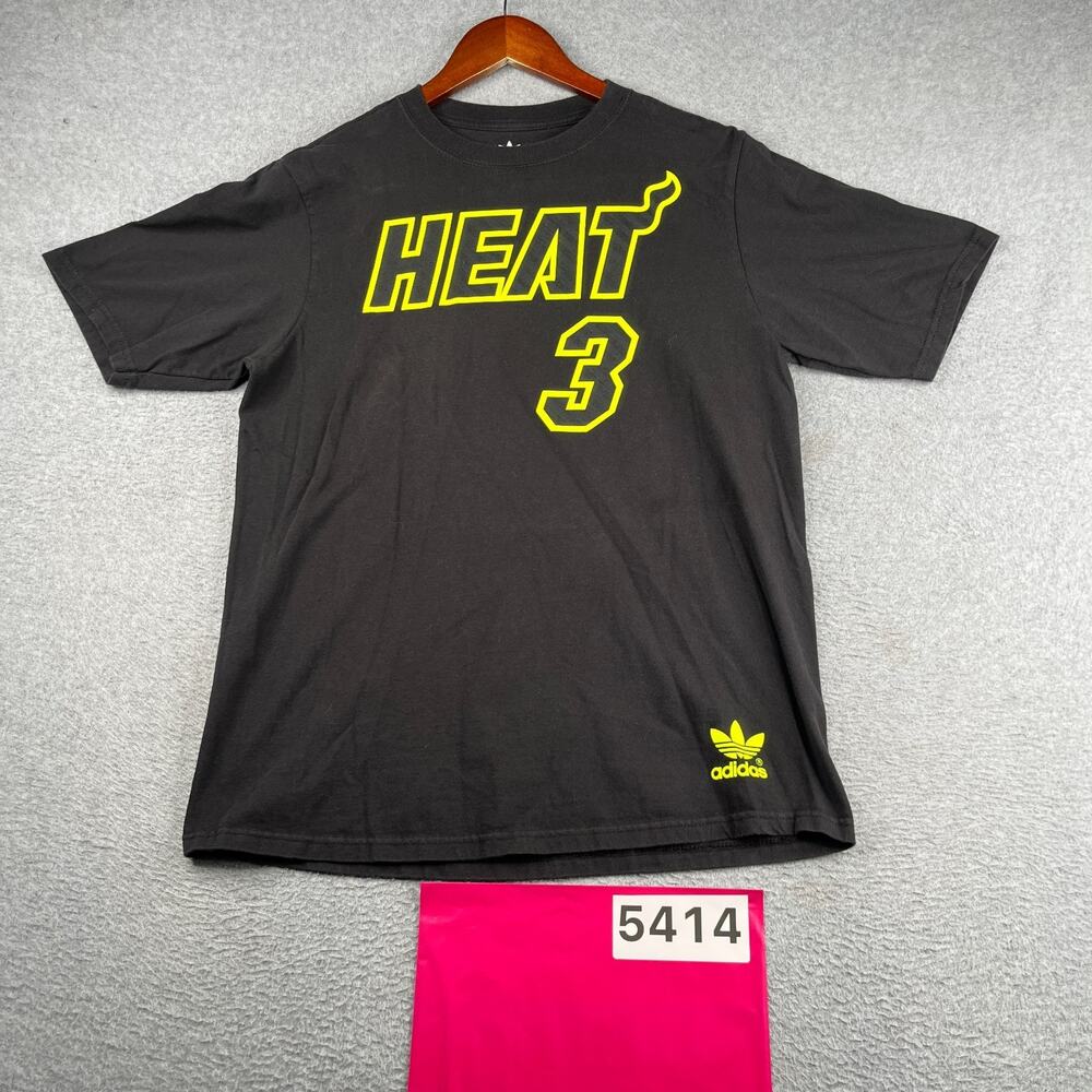 Miami Heat Graphic Print T Shirt Black Neon Graphic Logo Small